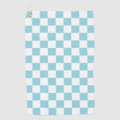 Robin Egg Blue with White Square Pattern ゴルフタオル (正面)