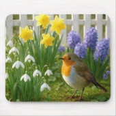Robin in a Springtime Garden マウスパッド (正面)