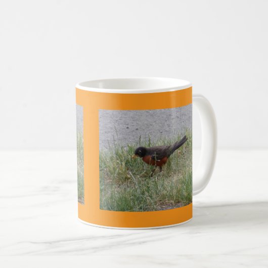 Robin in the Grass Mug コーヒーマグカップ (正面右)