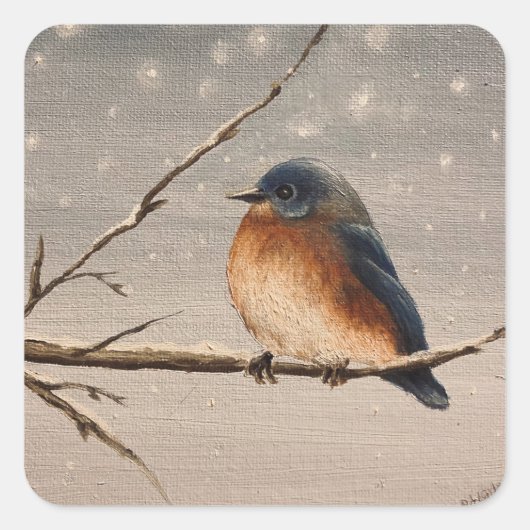 Robin in the Snow   スクエアシール (正面)