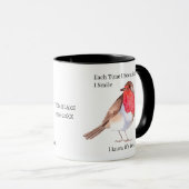 Robin Memorial Mug | “レッドロビンを見かけるたびに  マグカップ (正面右)