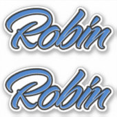 Robin Name blue Aufkleber Sticker Stickerset シール (正面)