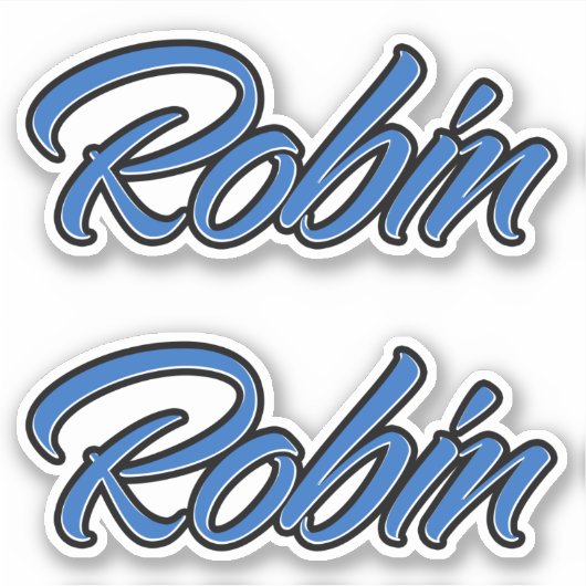 Robin Name blue Aufkleber Sticker Stickerset シール (正面)