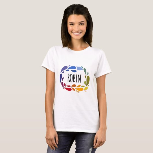 Robin Name Niedlich farbiges Geschenk Name Robin Tシャツ (正面フル)