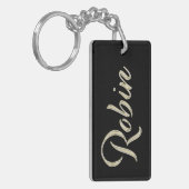 Robin Name whitegold Schlüsselanhänger Anhänger キーホルダー (正面左)