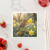 Robin Singing Into a Daffodil スタンダードカクテルナプキン (インサイチュ)