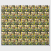 Robin Singing Into a Daffodil ラッピングペーパー (フラット)