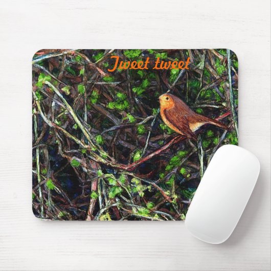 Robin Tweet Mouse Mat マウスパッド (マウス)
