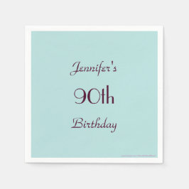 Robins Egg Blue, 90th Birthday Party，名前紙 スタンダードカクテルナプキン