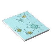 Robin's Egg Blue Iconic Atomicスターバストメモ帳 ノートパッド (アングル)
