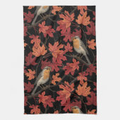 Robins in maple tree キッチンタオル (縦)