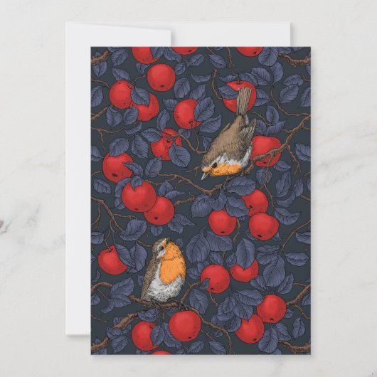 Robins in the apple tree/blue and red  (正面)
