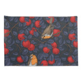Robins in the apple tree/blue and red  枕カバー (裏面-右)