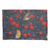 Robins in the apple tree/blue and red  枕カバー (正面左)