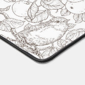 Robins in the apple tree/umber and white デスクマット (コーナー)