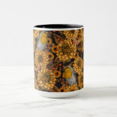 Robins in the autumn garden on black マグカップ (中央)