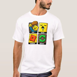 Roblox好きな人のためのEat+Sleep+Repeat面白いゲーマーグッズ Tシャツ