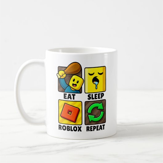 Roblox Eat Sleep Repeat Funny Gamer コーヒーマグカップ (左)