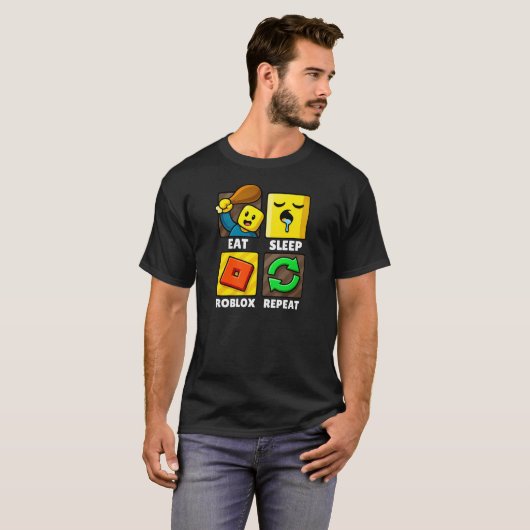Roblox Eat Sleep Repeat Funny Gamer Tシャツ (正面フル)