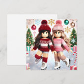 Robloxo's Girls 10代の Ice Skateクリスマスカード シーズンカード (正面/裏面)