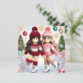 Robloxo's Girls 10代の Ice Skateクリスマスカード シーズンカード (スタンド正面)