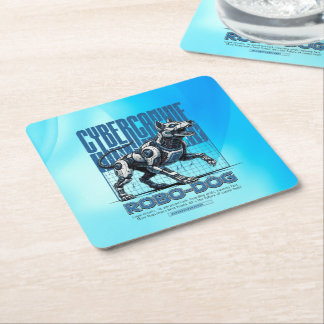 Robo Dog – Futuristic Cyber Canine スクエアペーパーコースター