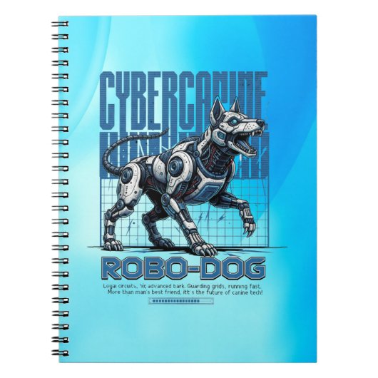 Robo Dog – Futuristic Cyber Canine ノートブック (正面)