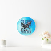 Robo Dog – Futuristic Cyber Canine ラウンド壁時計 (ホーム)