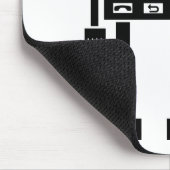 Robo Phone – 黒オンホワイト マウスパッド (コーナー)