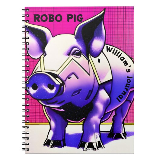 ROBO PIGジャーナル。編集可能文字。ノートブック ノートブック (正面)