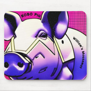 ROBO PIGマウスマット。編集可能文字。マウスパッド マウスパッド