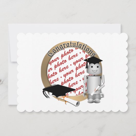 Robo-X9ロボット卒業写真フレーム 招待状 (正面)