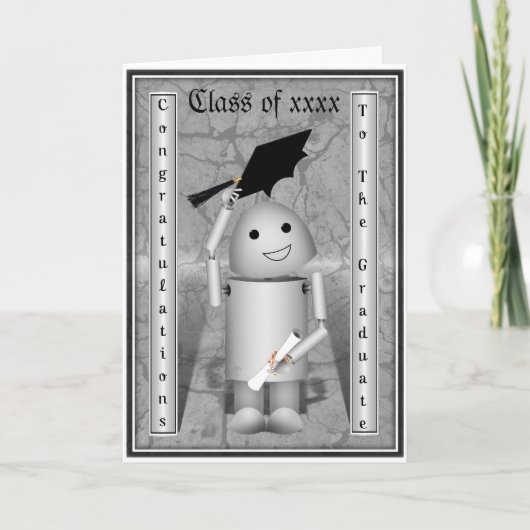 Robo-x9卒業生 – キャップオフお祝い カード (正面)