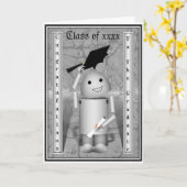 Robo-x9卒業生 – キャップオフお祝い カード (黄色い花)