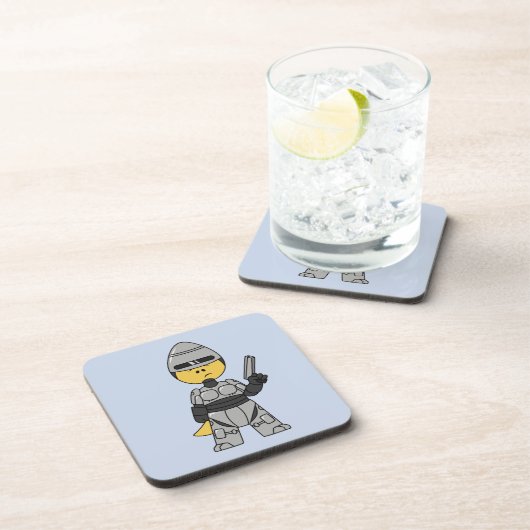 Robocopの格好をしたティラノサウルスレックス。 コースター (右側)