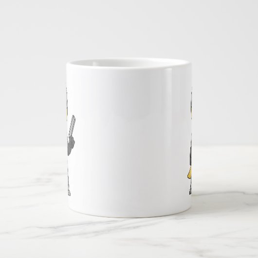 Robocopの格好をしたティラノサウルスレックス。 ジャンボコーヒーマグカップ (正面)