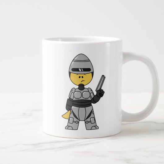 Robocopの格好をしたティラノサウルスレックス。 ジャンボコーヒーマグカップ (右)