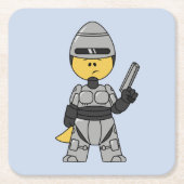 Robocopの格好をしたティラノサウルスレックス。 スクエアペーパーコースター (正面)