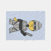 Robocopの格好をしたティラノサウルスレックス。 フリースブランケット (正面(横))