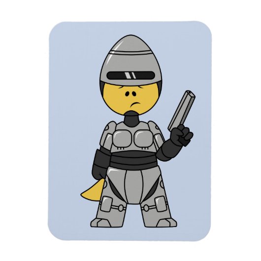 Robocopの格好をしたティラノサウルスレックス。 マグネット (縦)