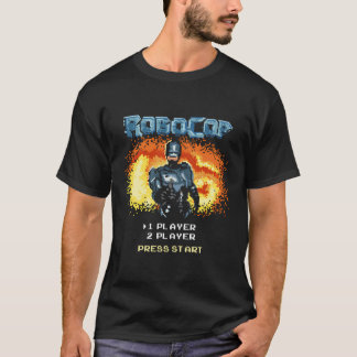Robocopビデオゲームのスタートメニューピクセル化ポートレート Tシャツ