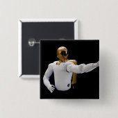 Robonaut 2, a dexterous, humanoid宇宙飛行士2 hel 缶バッジ (正面&裏面)