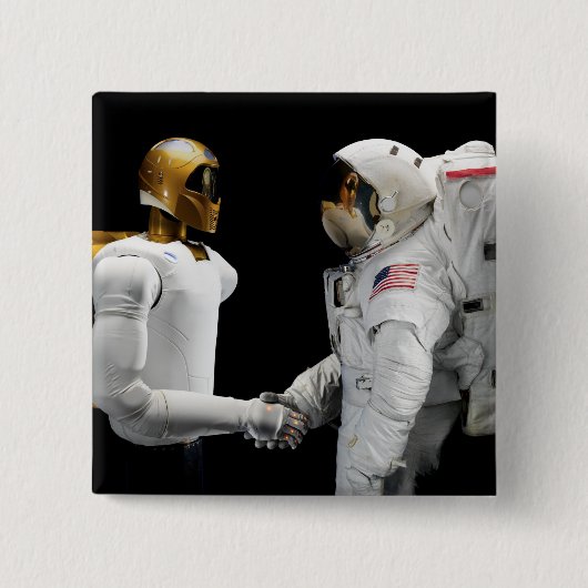Robonaut 2, a dexterous, humanoid宇宙飛行士4 hel 缶バッジ (正面)