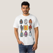 Robot 5th Birthday - Retro Robotics with number fi Tシャツ (正面フル)