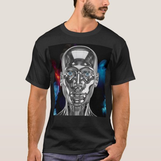 Robot argenté 3D Tシャツ (正面)