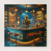 Robot Bartender in Interstellar Space Age Dive Bar ジグソーパズル (縦)