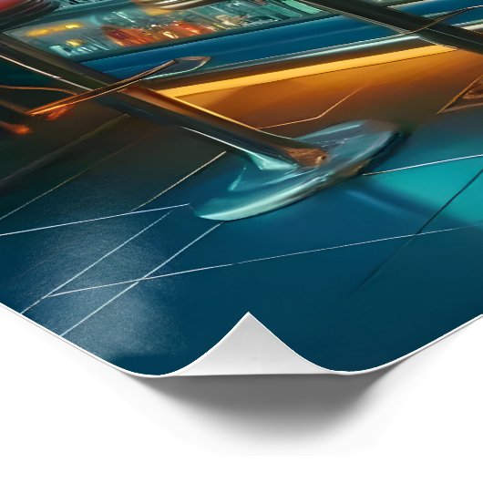 Robot Bartender in Interstellar Space Age Dive Bar ポスター (コーナー)