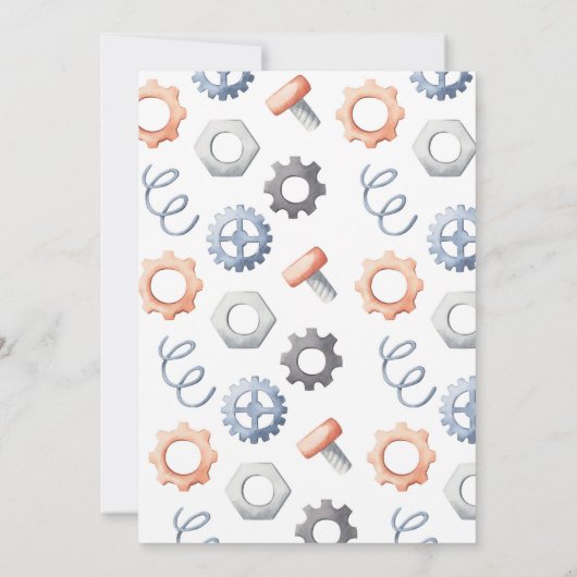 Robot Birthday Invitation 招待状 (裏面)