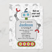 Robot Birthday Invitation robots 招待状 (正面/裏面)