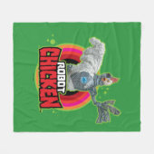 Robot Chicken Character Logo フリースブランケット (正面(横))